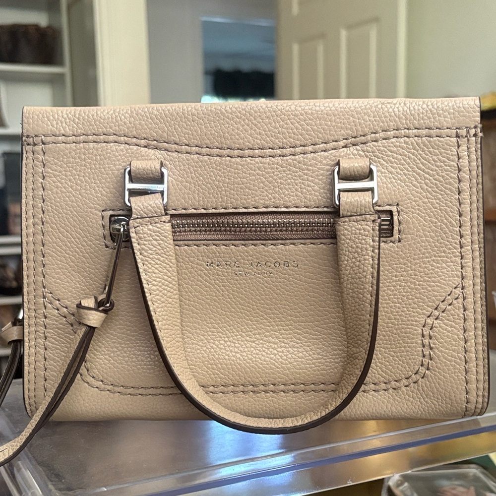 Marc Jacobs Taupe Pebbled Leather Satchel